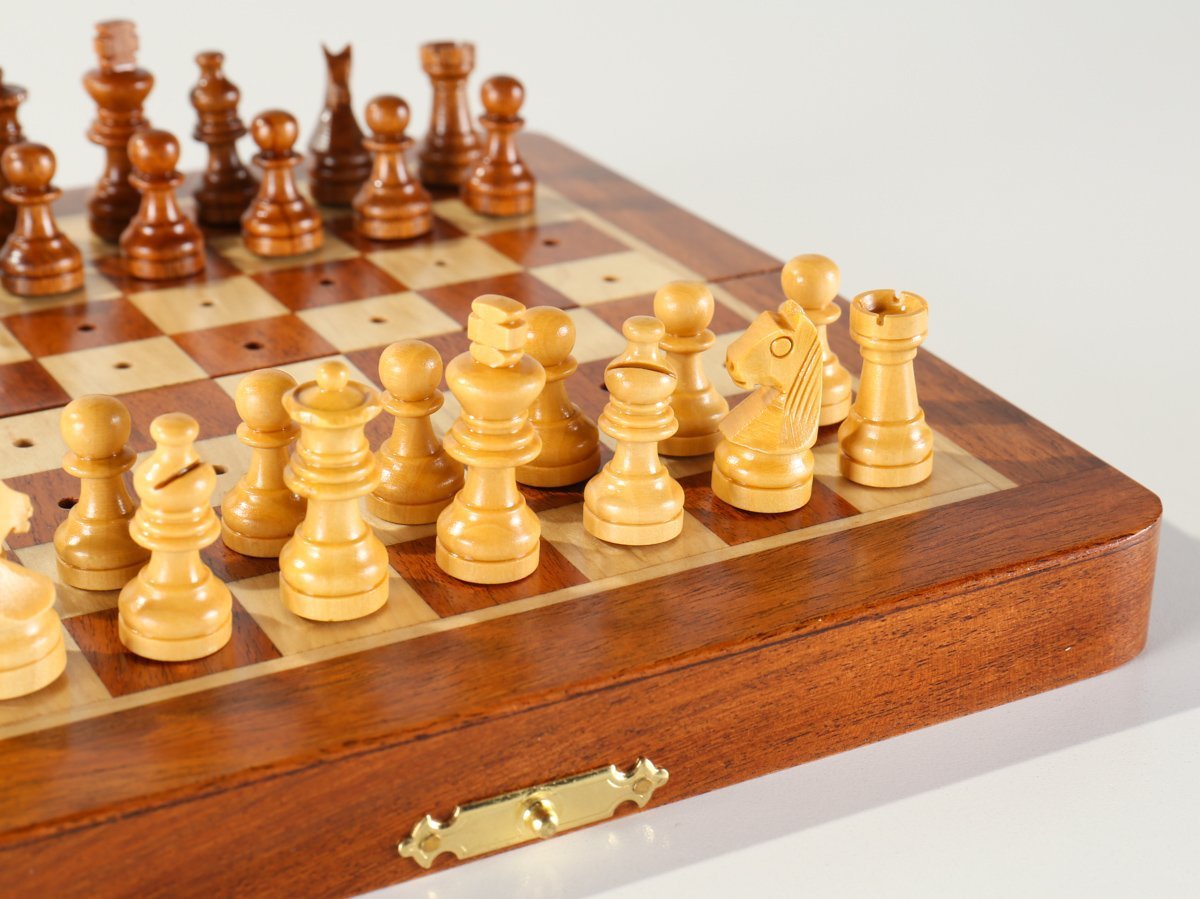 SINGLE REPLACEMENT PIECES: 7.5" Folding Pegged Golden Rosewood Chess Set Piece