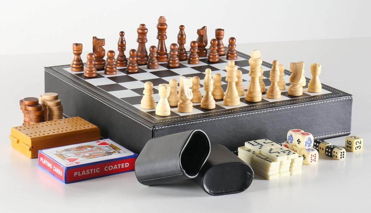 SINGLE REPLACEMENT PIECES: 7 In 1 Black Leatherette Game Set Piece