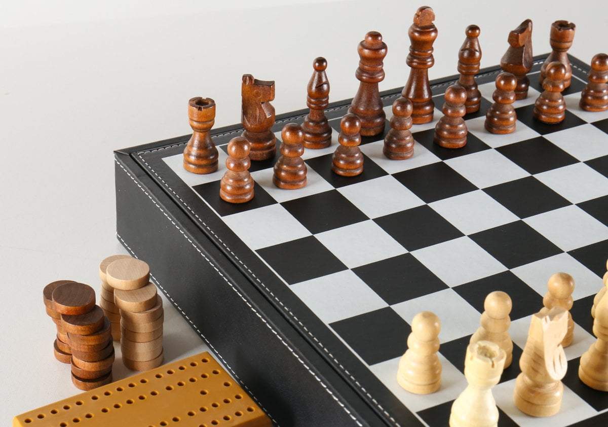 SINGLE REPLACEMENT PIECES: 7 In 1 Black Leatherette Game Set Piece