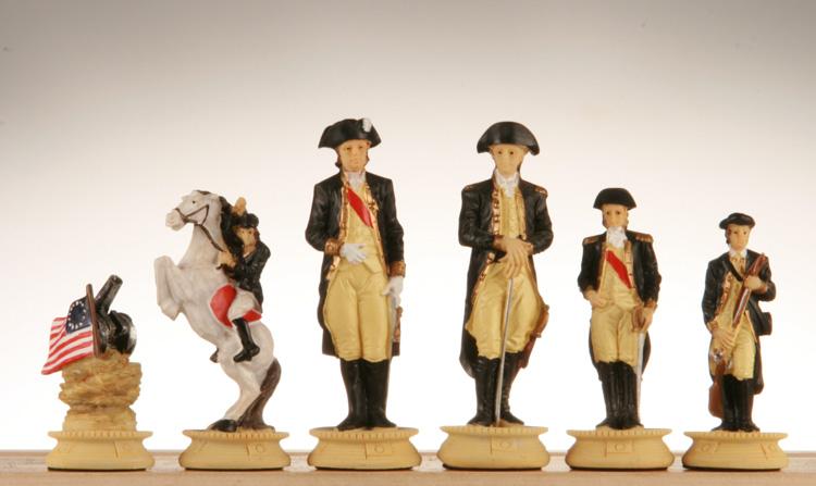 SINGLE REPLACEMENT PIECES: American War for Independence, Oxo-Teak Chess Pieces - 3-1/2" King - Parts - Chess-House