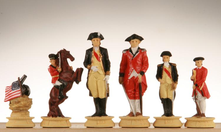 SINGLE REPLACEMENT PIECES: American War for Independence, Oxo-Teak Chess Pieces - 3-1/2" King - Parts - Chess-House