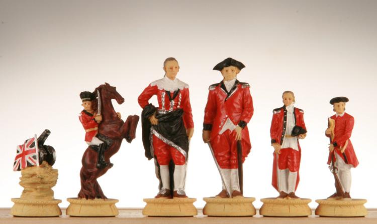 SINGLE REPLACEMENT PIECES: American War for Independence, Oxo-Teak Chess Pieces - 3-1/2" King - Parts - Chess-House