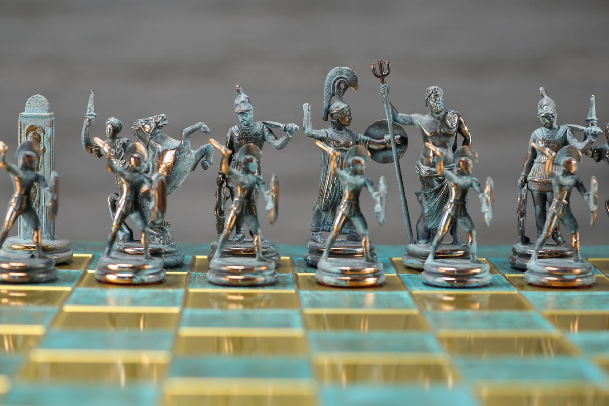 SINGLE REPLACEMENT PIECES: Gold and Antiqued Bronze Greek Mythology Chess Set - 21 1/4" - Parts - Chess-House