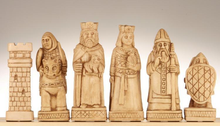 SINGLE REPLACEMENT PIECES: House of Hauteville Chessmen - Antique White and Black Marble Resin Piece