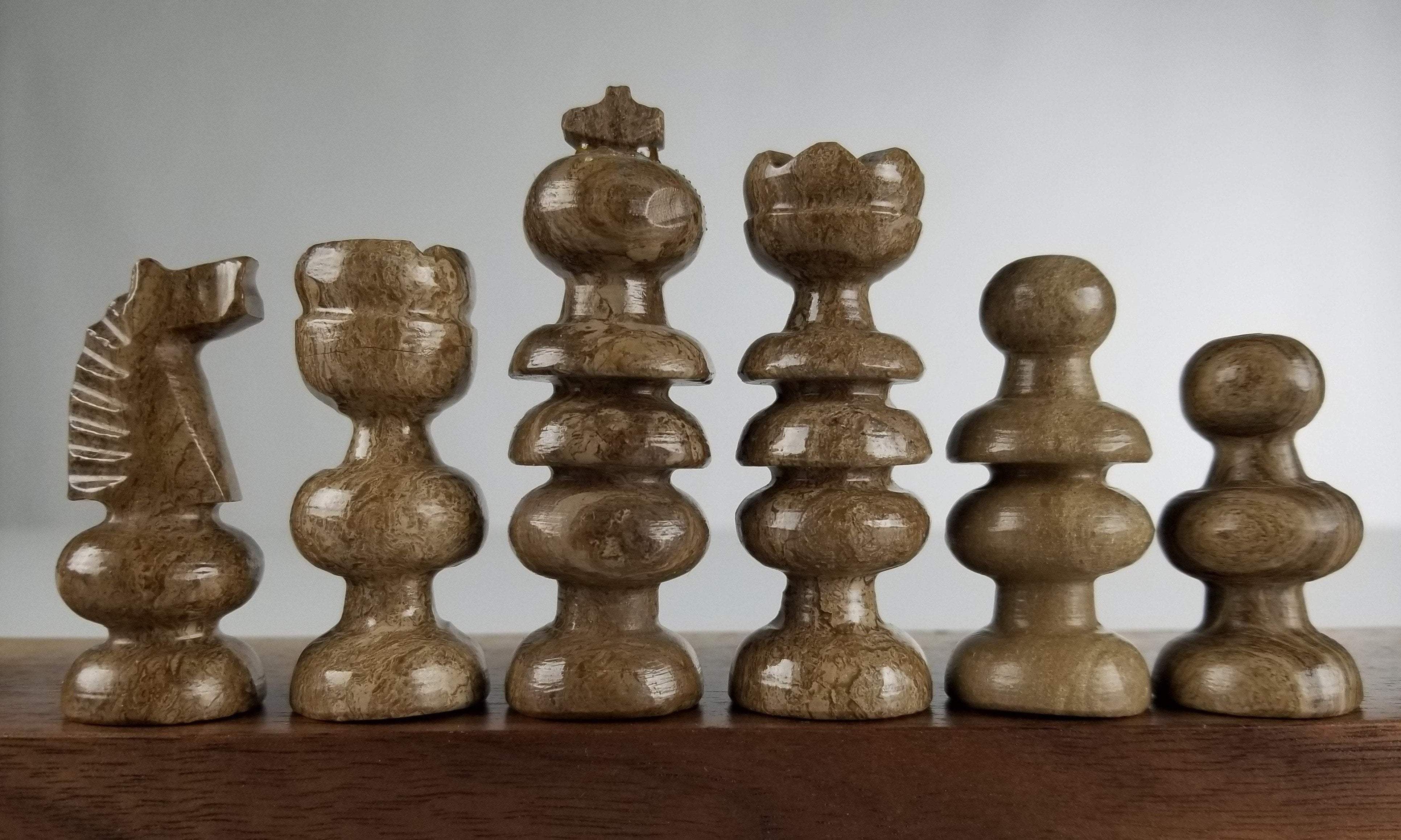 SINGLE REPLACEMENT PIECES: Mexican Onyx Pieces - Brown - Parts - Chess-House
