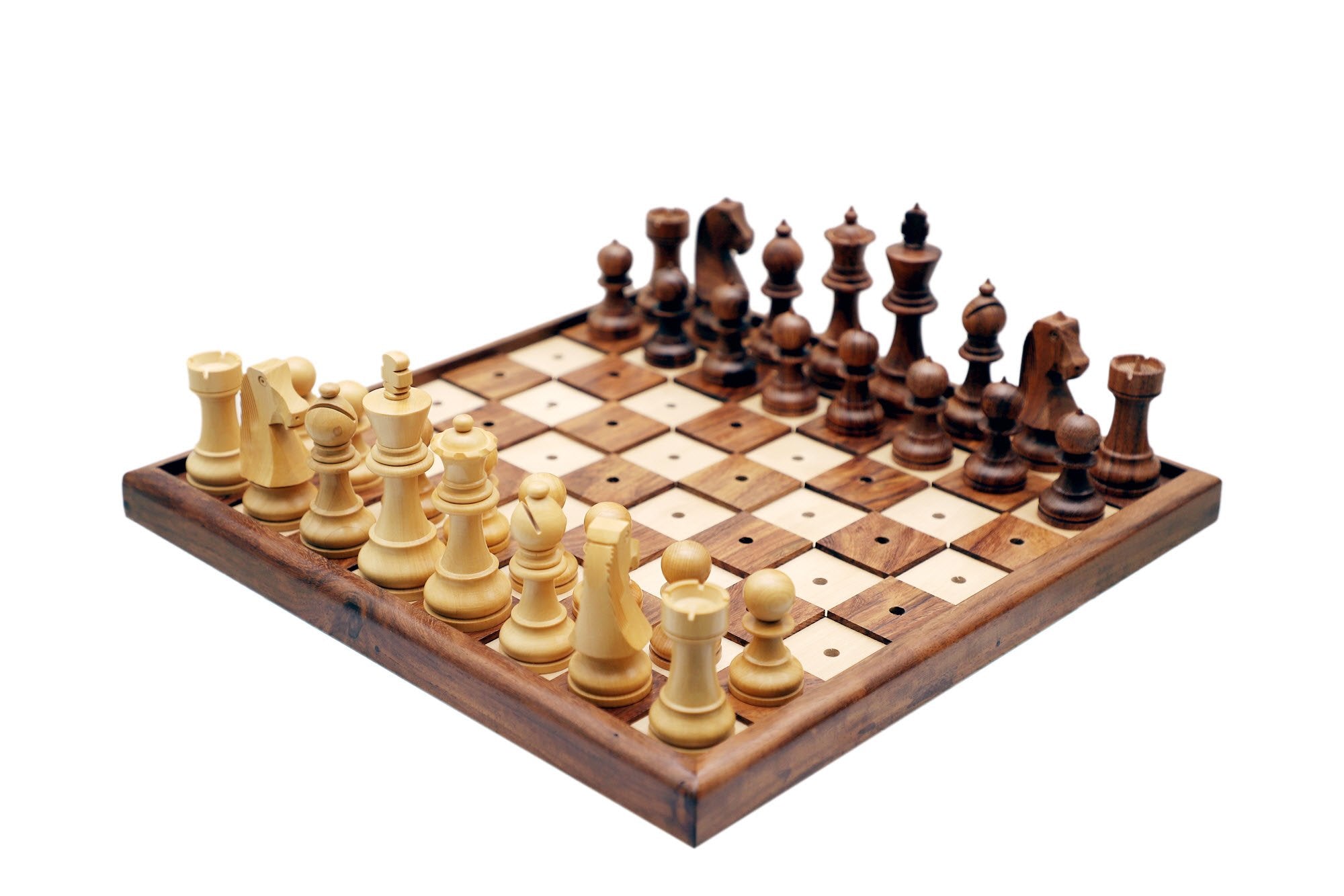 SINGLE REPLACEMENT PIECES: Solid Wooden Chess Set for the Blind and Visually Impaired - 3.75" King in Sheeshamwood and Boxwood - Parts - Chess-House