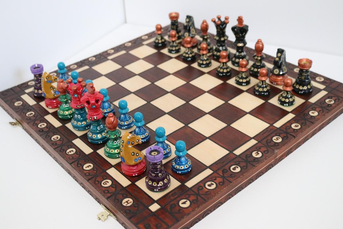 Sydney Gruber Painted 21" Ambassador Chess Set #11 The Warrior of Will - Chess Set - Chess-House