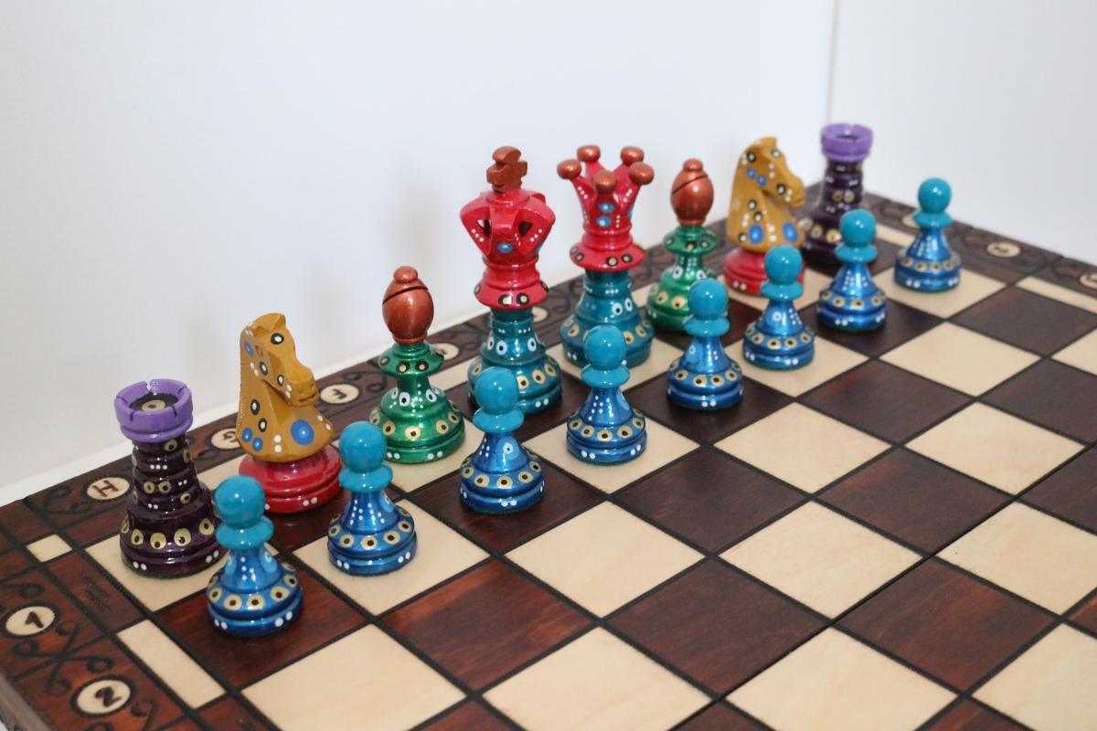 Sydney Gruber Painted 21" Ambassador Chess Set #11 The Warrior of Will - Chess Set - Chess-House