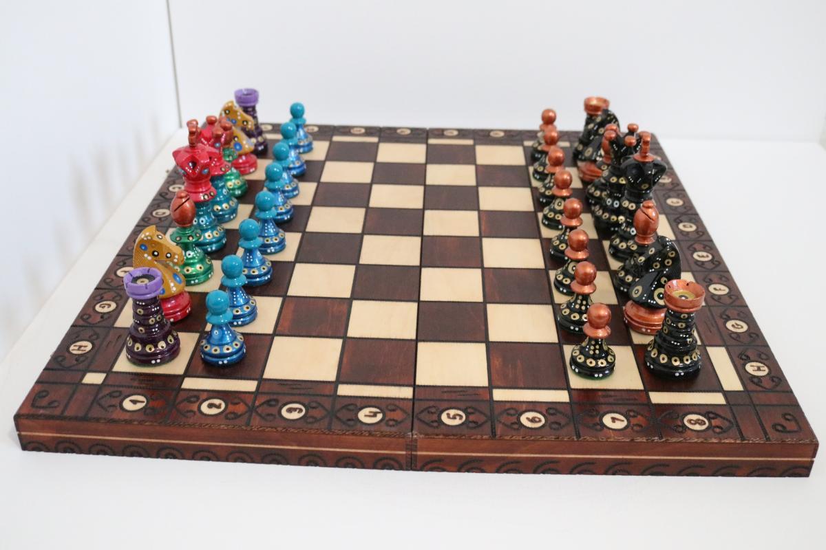 Sydney Gruber Painted 21" Ambassador Chess Set #11 The Warrior of Will - Chess Set - Chess-House