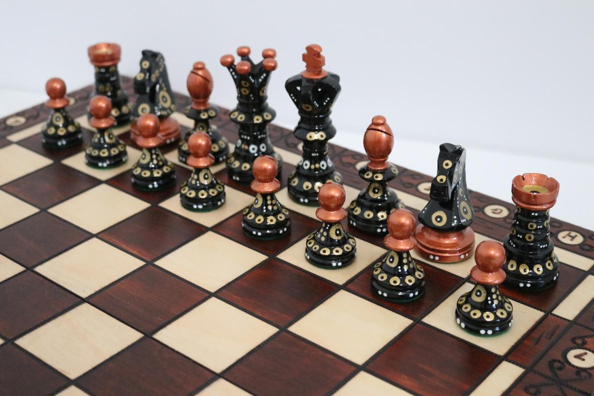 Sydney Gruber Painted 21" Ambassador Chess Set #11 The Warrior of Will - Chess Set - Chess-House