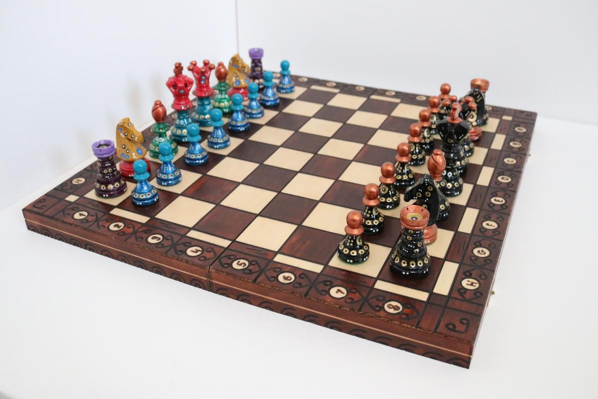 Sydney Gruber Painted 21" Ambassador Chess Set #11 The Warrior of Will - Chess Set - Chess-House