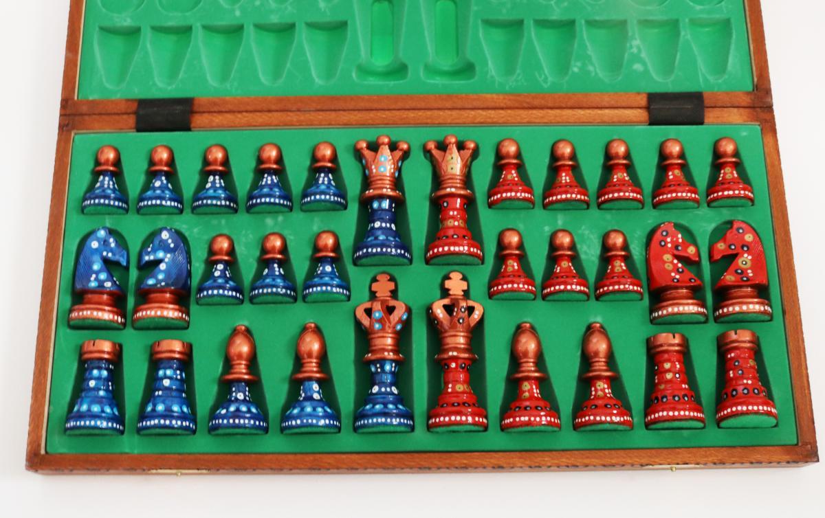 Sydney Gruber Painted 21" Ambassador Chess Set #8 The Endgame Player - Chess Set - Chess-House