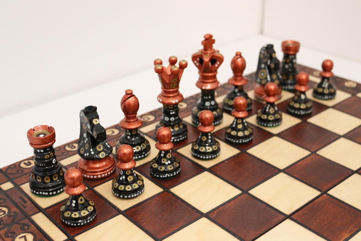 Sydney Gruber Painted 21" Ambassador Chess Set #9 The Exquisite Strategist - Chess Set - Chess-House