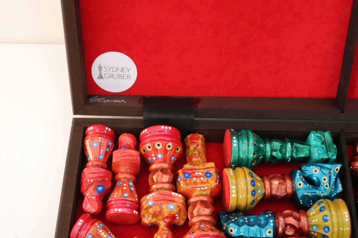 Sydney Gruber Painted 22" Large Gladiator Chess Set #1 Multicolor - Chess Set - Chess-House