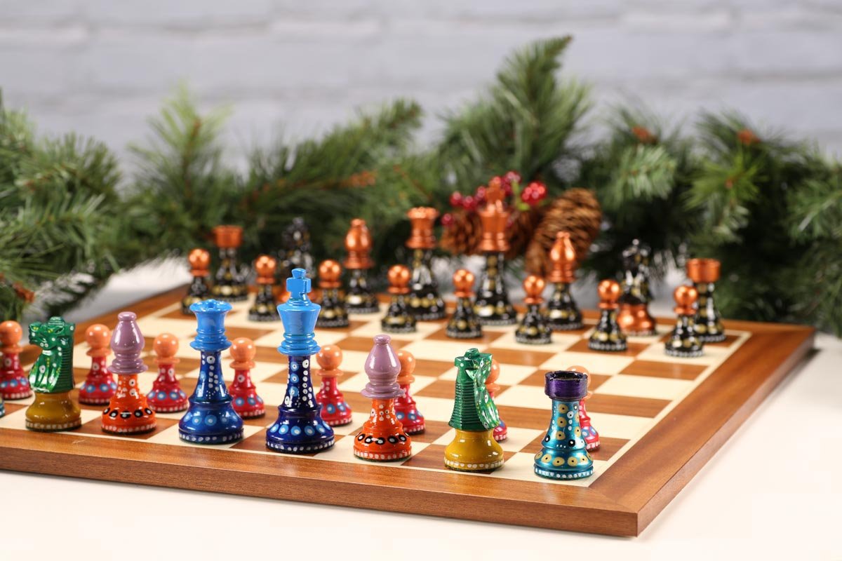 Sydney Gruber Painted Champions Chess Set #1 Black and Color - Chess Set - Chess-House