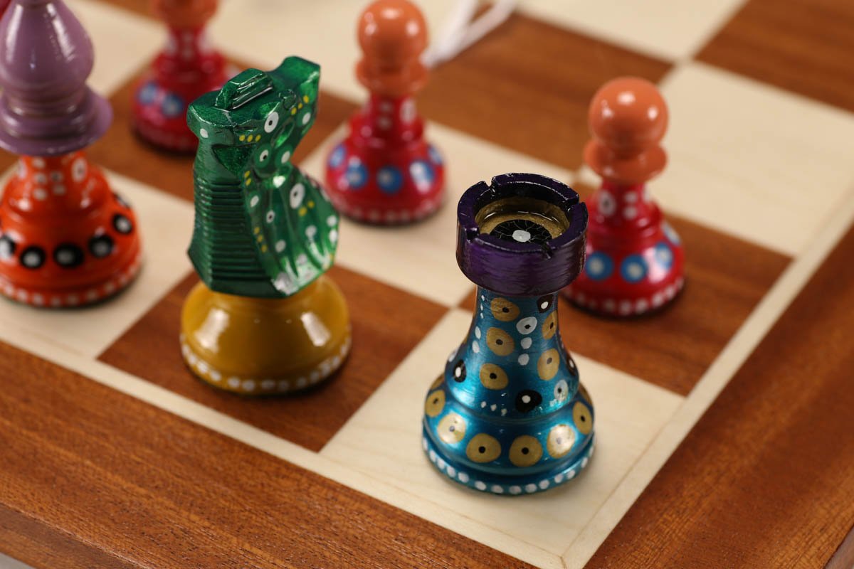 Sydney Gruber Painted Champions Chess Set #1 Black and Color - Chess Set - Chess-House