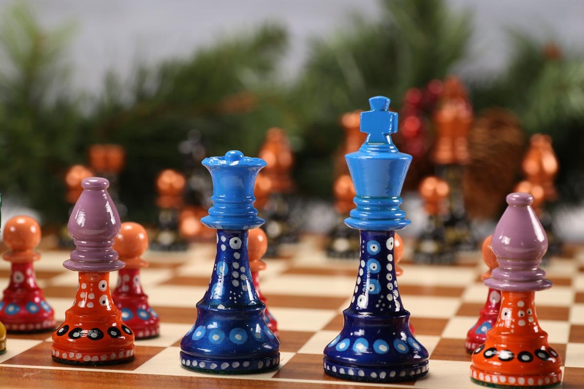 Sydney Gruber Painted Champions Chess Set #1 Black and Color - Chess Set - Chess-House