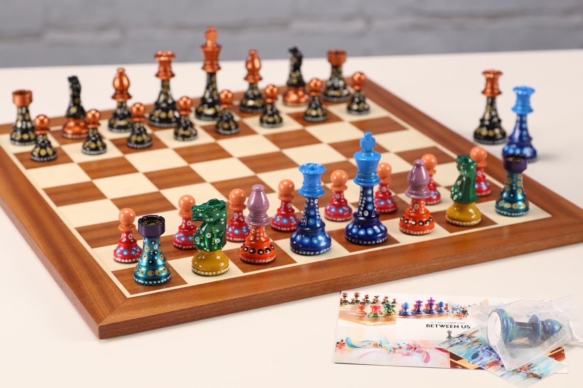 Sydney Gruber Painted Champions Chess Set #1 Black and Color - Chess Set - Chess-House