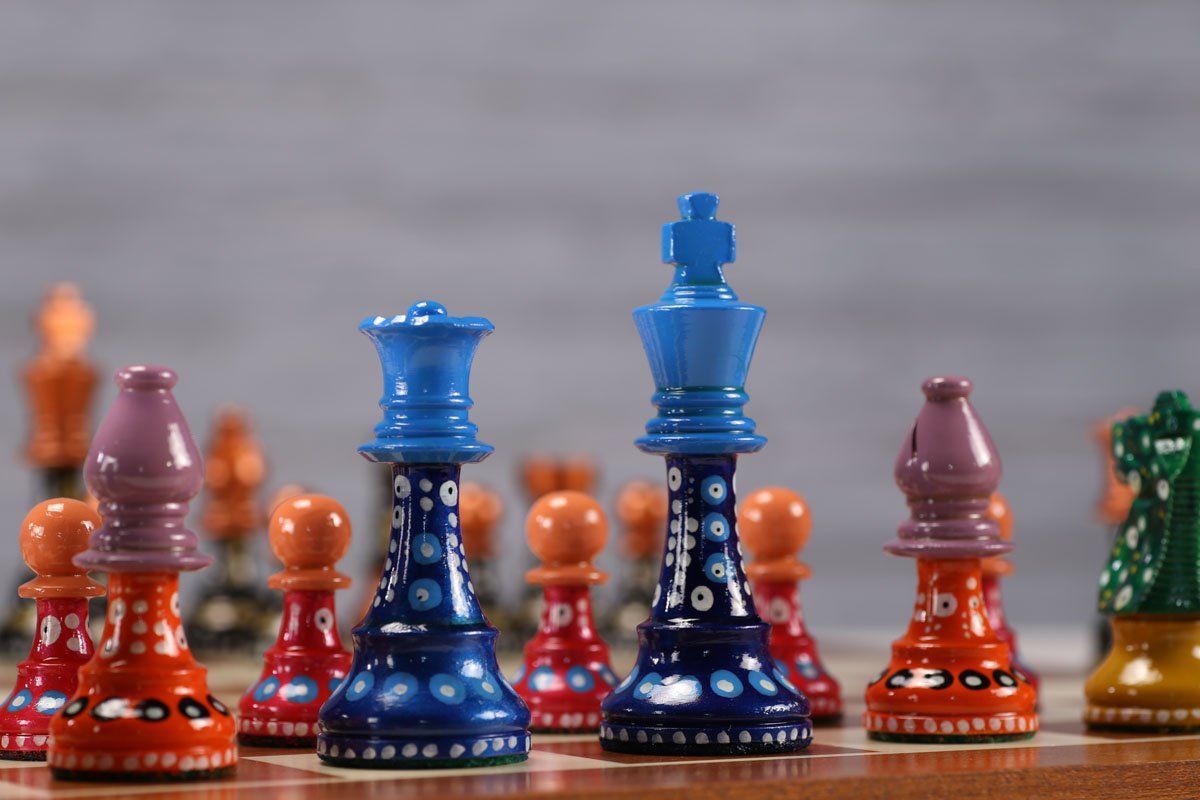 Sydney Gruber Painted Champions Chess Set #1 Black and Color - Chess Set - Chess-House