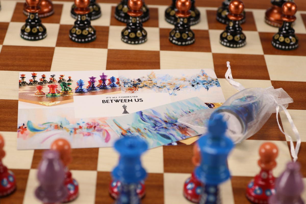 Sydney Gruber Painted Champions Chess Set #1 Black and Color - Chess Set - Chess-House