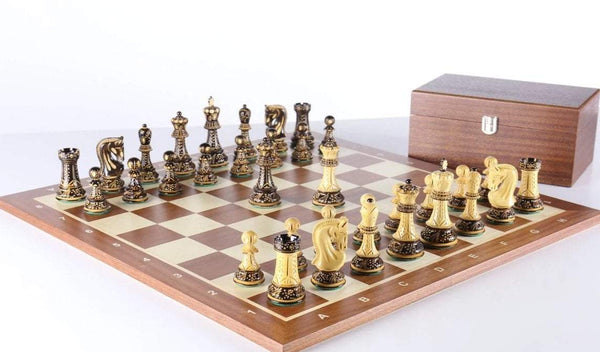 Sunrise Chess & Games, Chessboard No. 5, No Coordinates, Walnut/Maple, Inlaid, Tournament Board, Elegant Design, Gift Idea, Ideal for Medium  Figures