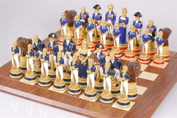 The Battle of Trafalgar Chess Pieces - SAC Hand Decorated - Piece - Chess-House