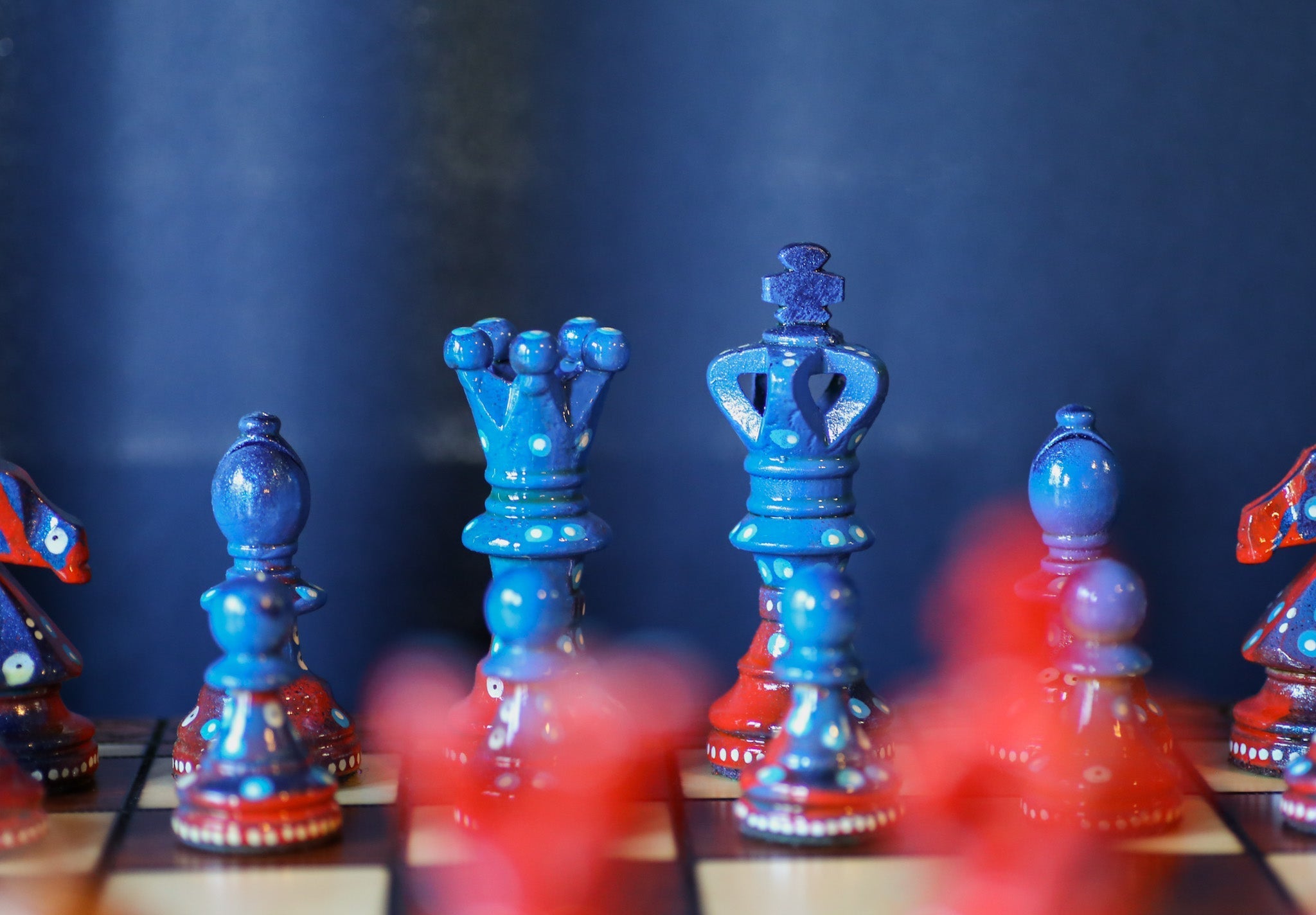 The High Flyer - Sydney Gruber Painted 21" Ambassador Chess Set #14 - Chess Set - Chess-House