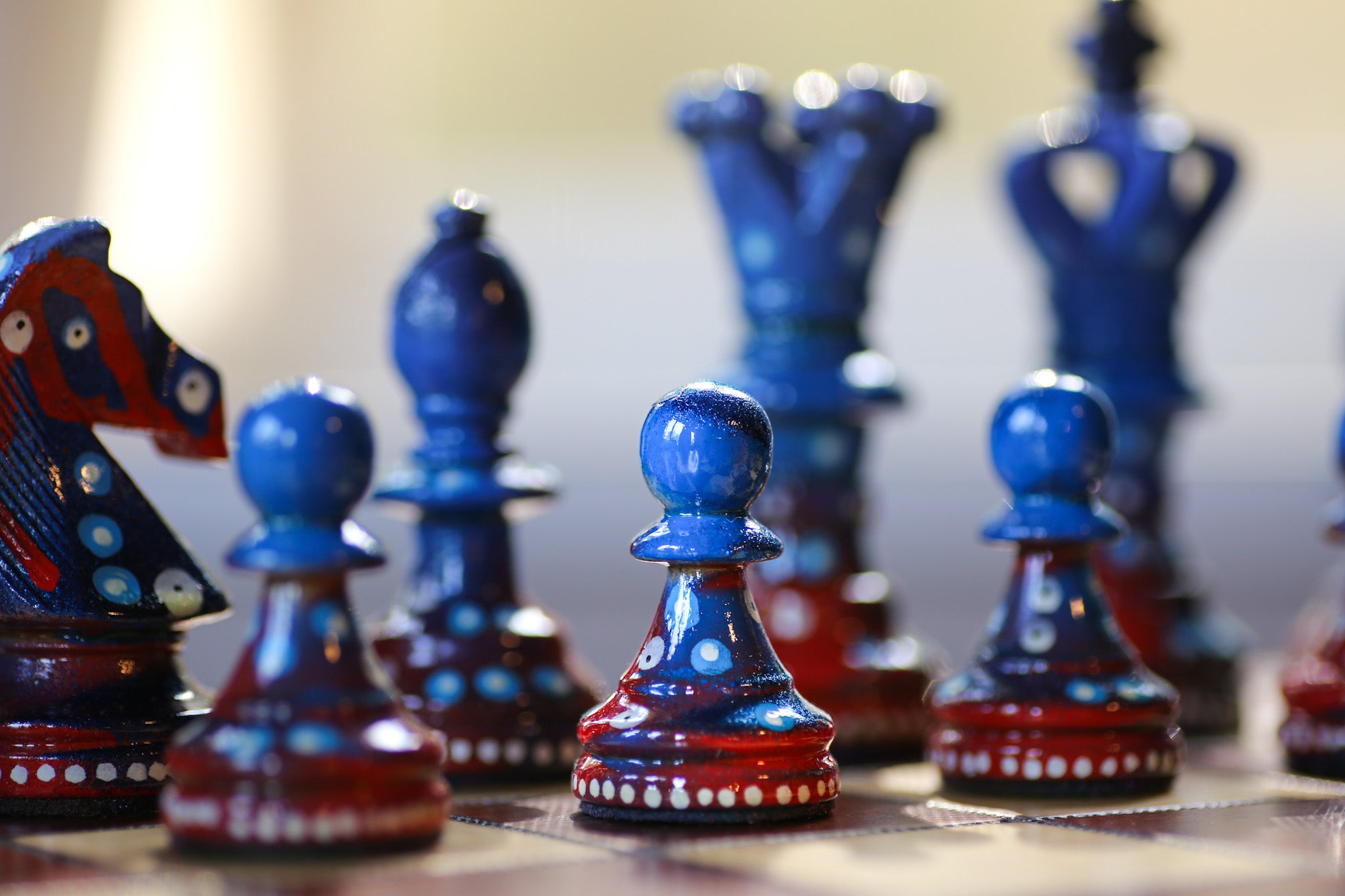 The High Flyer - Sydney Gruber Painted 21" Ambassador Chess Set #14 - Chess Set - Chess-House