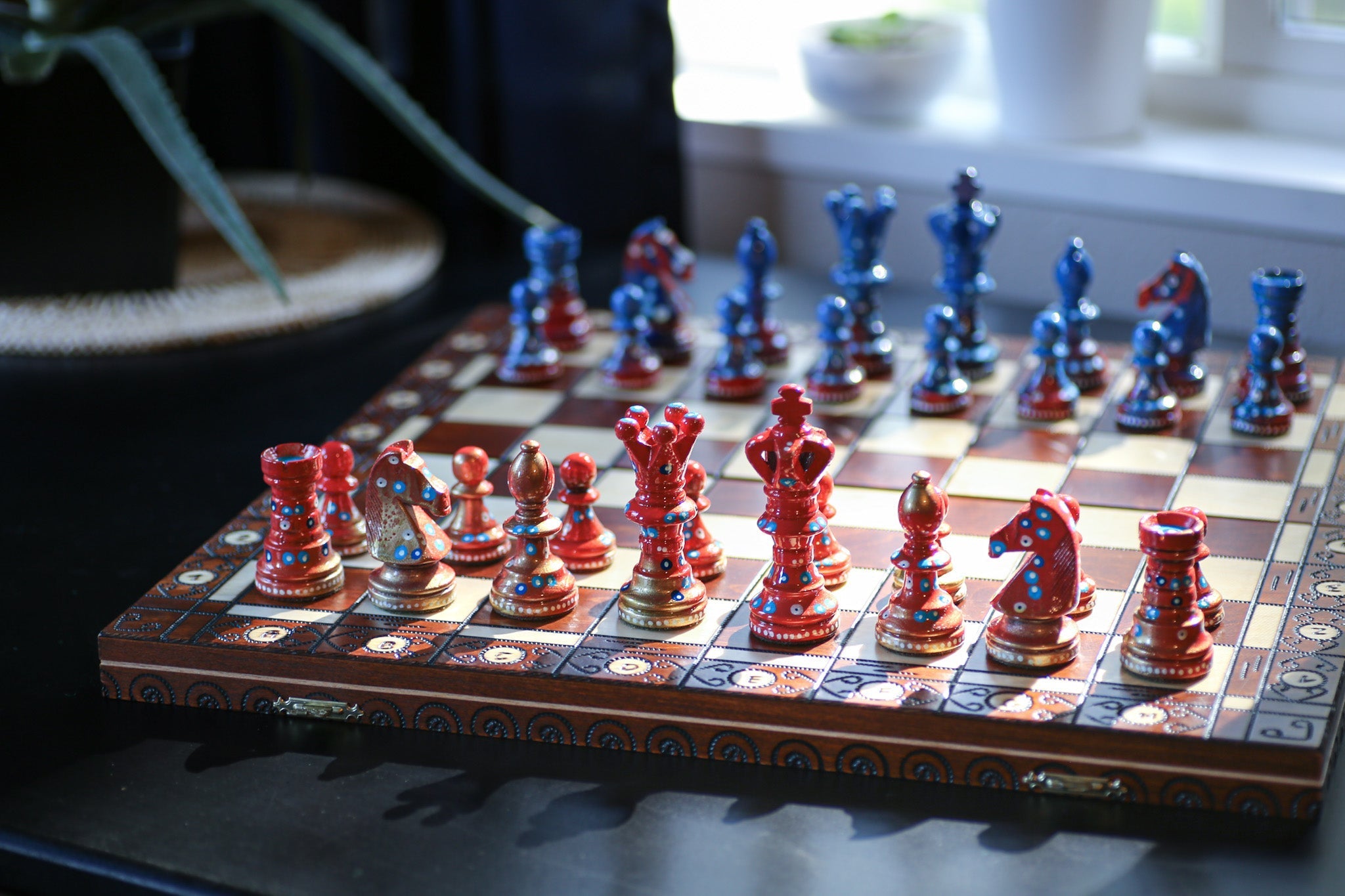 The High Flyer - Sydney Gruber Painted 21" Ambassador Chess Set #14 - Chess Set - Chess-House