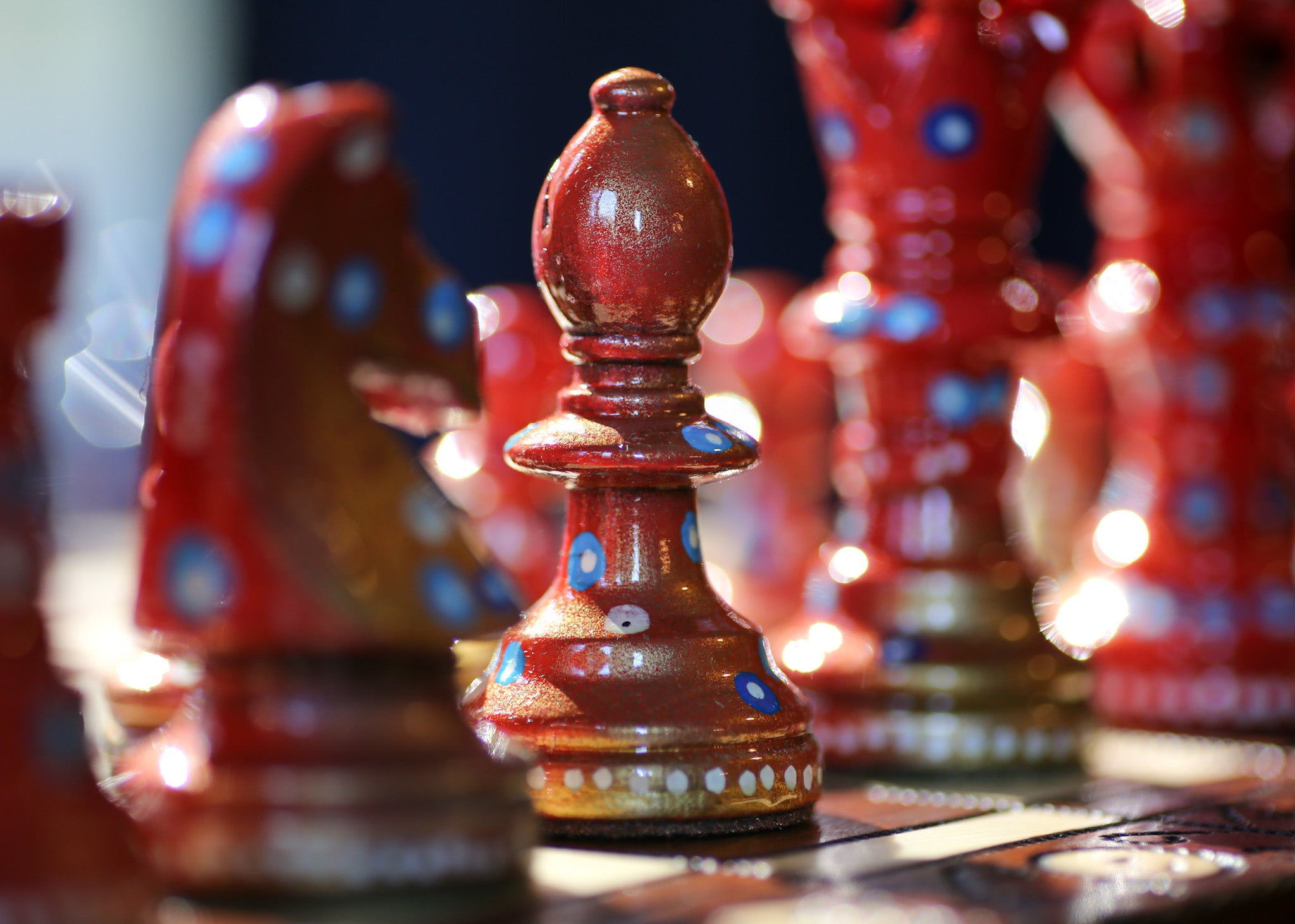 The High Flyer - Sydney Gruber Painted 21" Ambassador Chess Set #14 - Chess Set - Chess-House