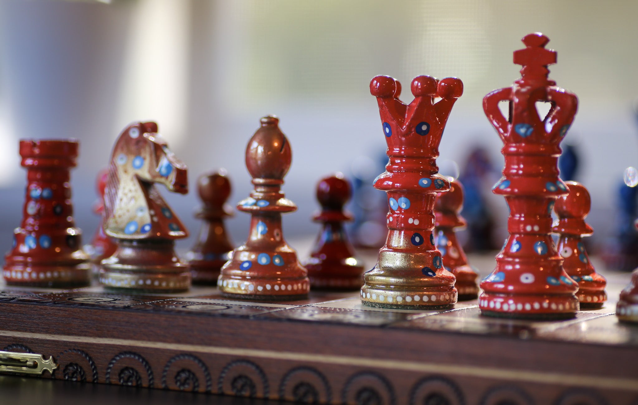 The High Flyer - Sydney Gruber Painted 21" Ambassador Chess Set #14 - Chess Set - Chess-House