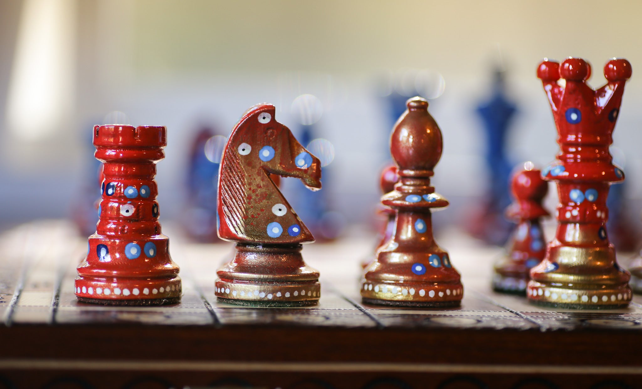 The High Flyer - Sydney Gruber Painted 21" Ambassador Chess Set #14 - Chess Set - Chess-House