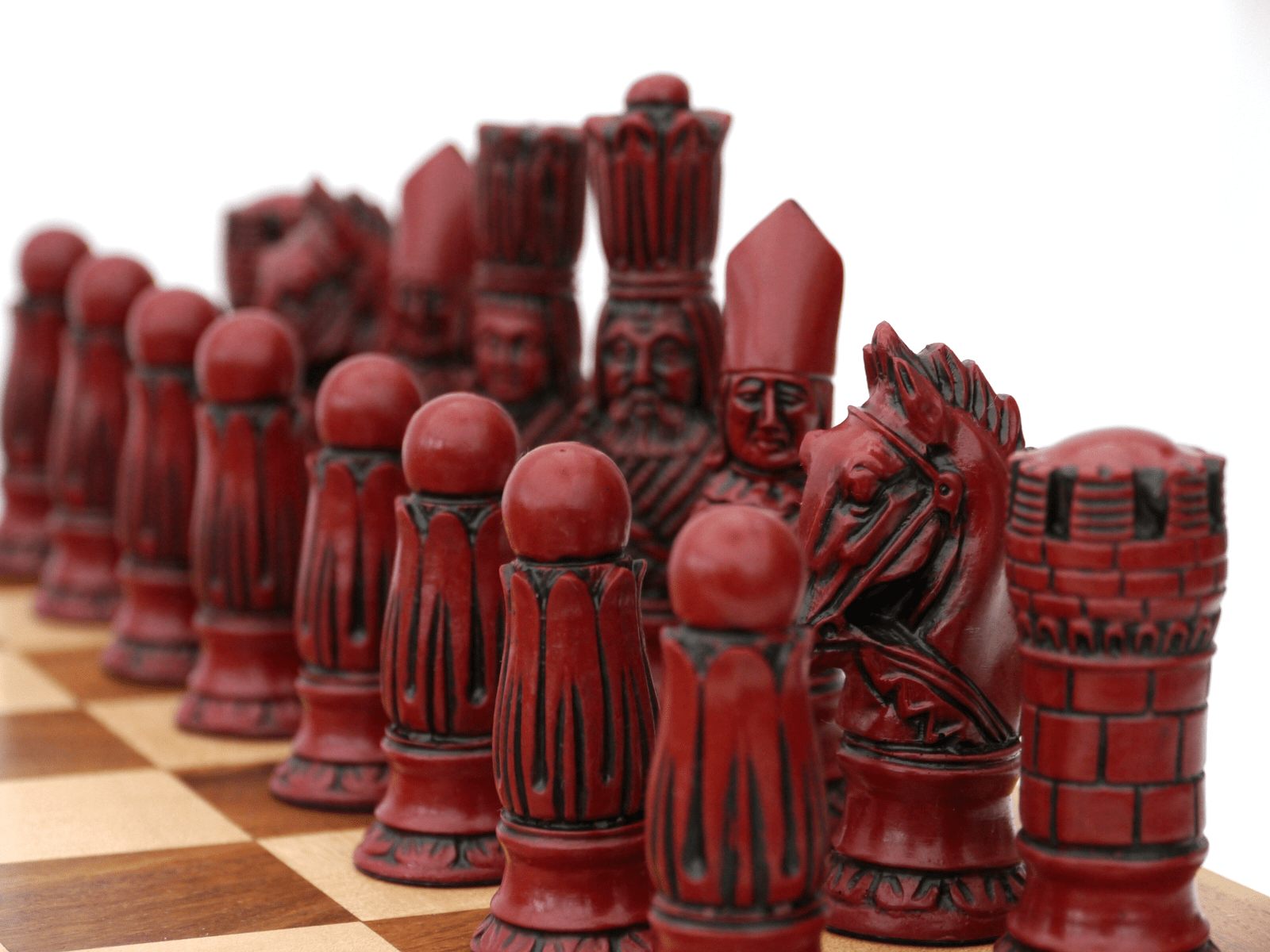 Victorian Chess Pieces by Berkeley - Cardinal Red - Piece - Chess-House