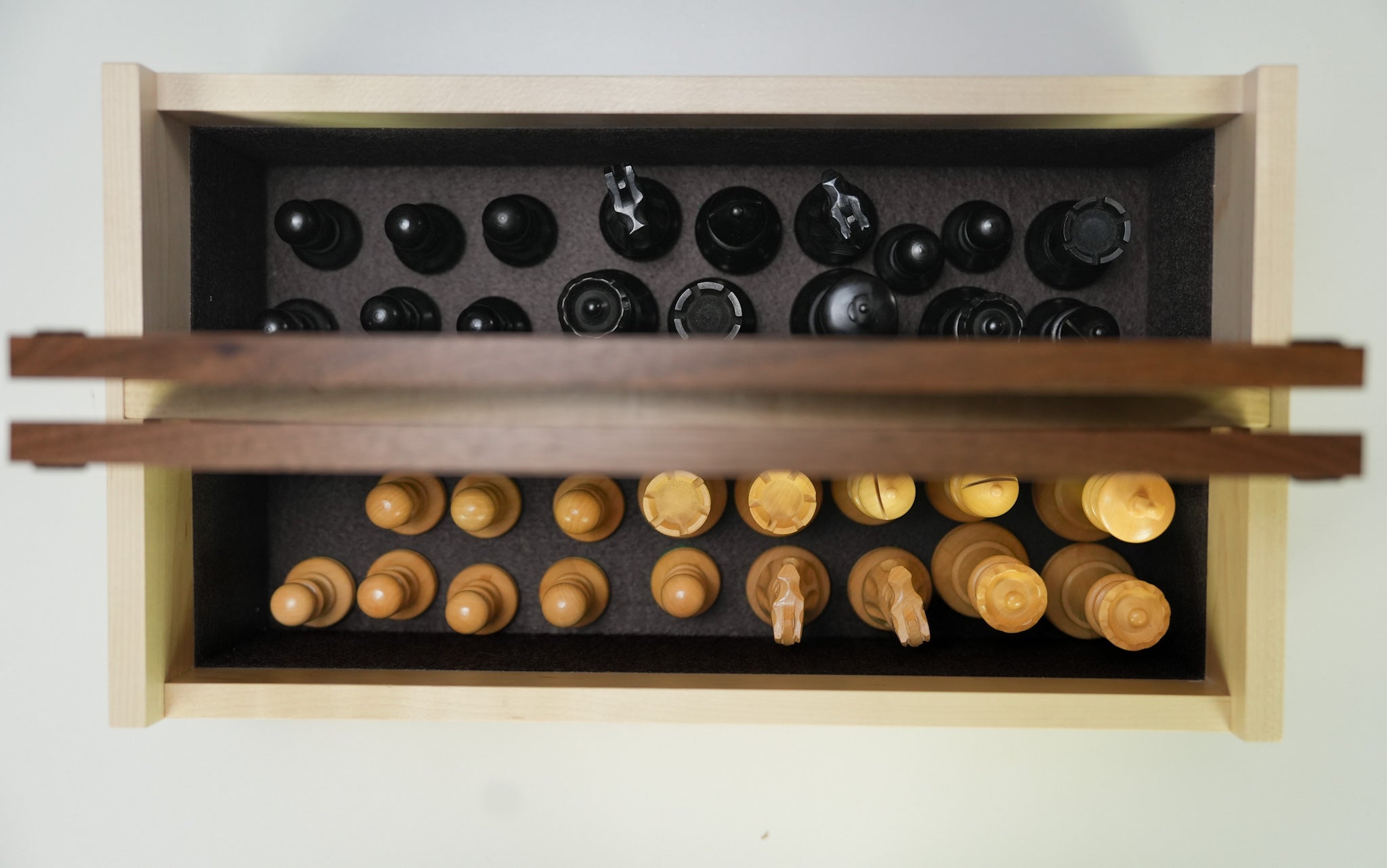 Walnut Maple Premium Hardwood Picnic Basket Chess Box - Box - Chess-House