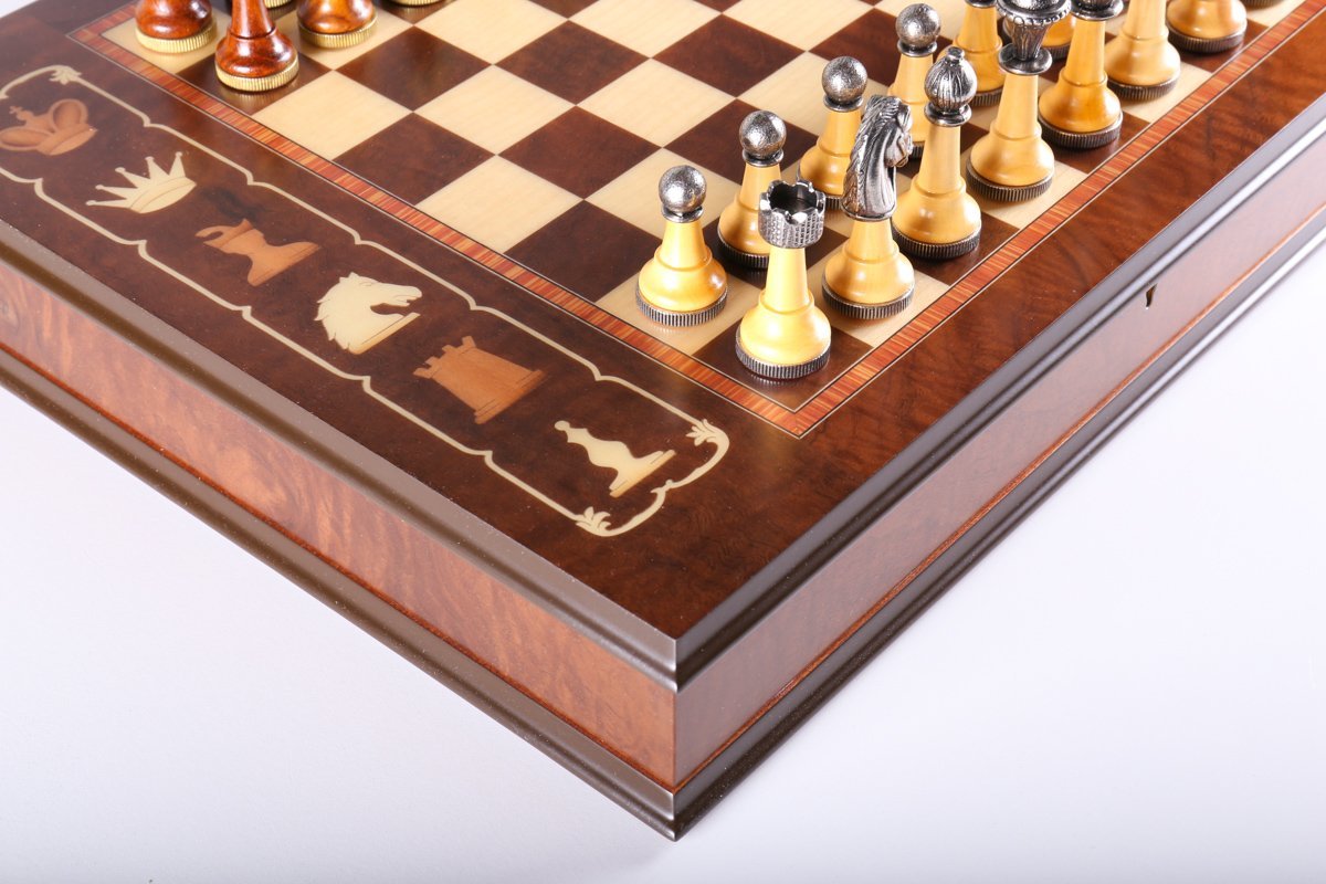 Wood and Metal Florentine Artistic Chess Set - Chess Set - Chess-House