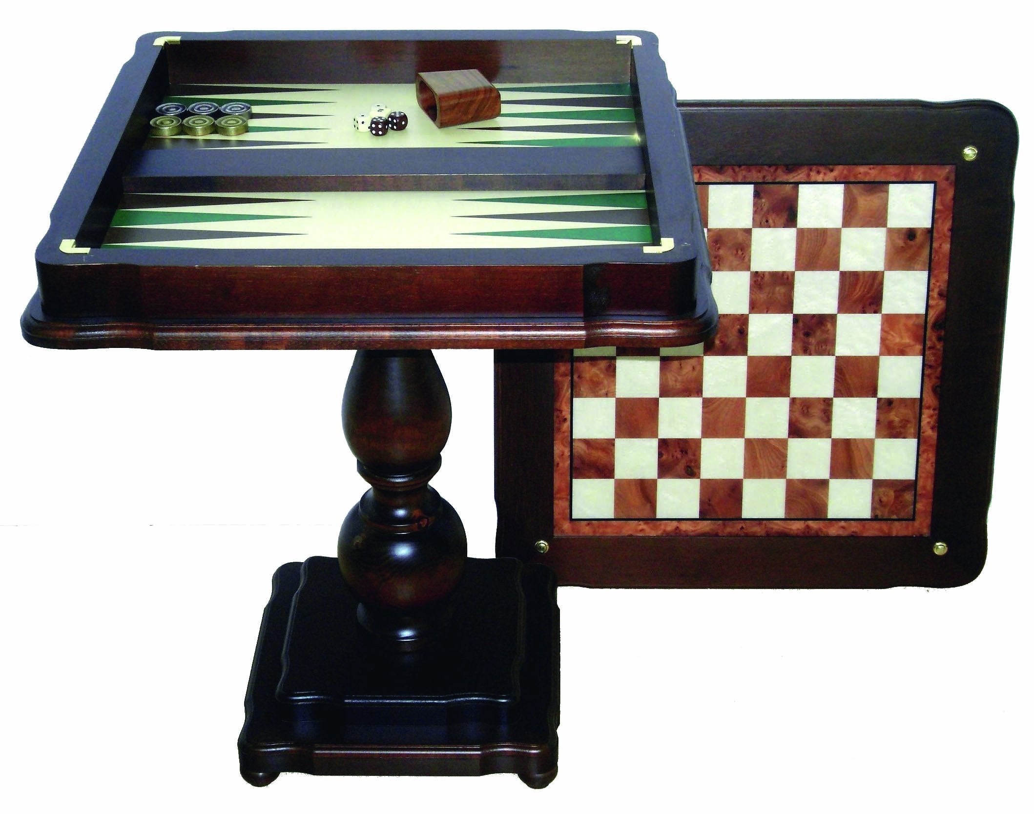 Beautiful table does NOT come with chess pieces. But does it come with Backgammon pieces ?