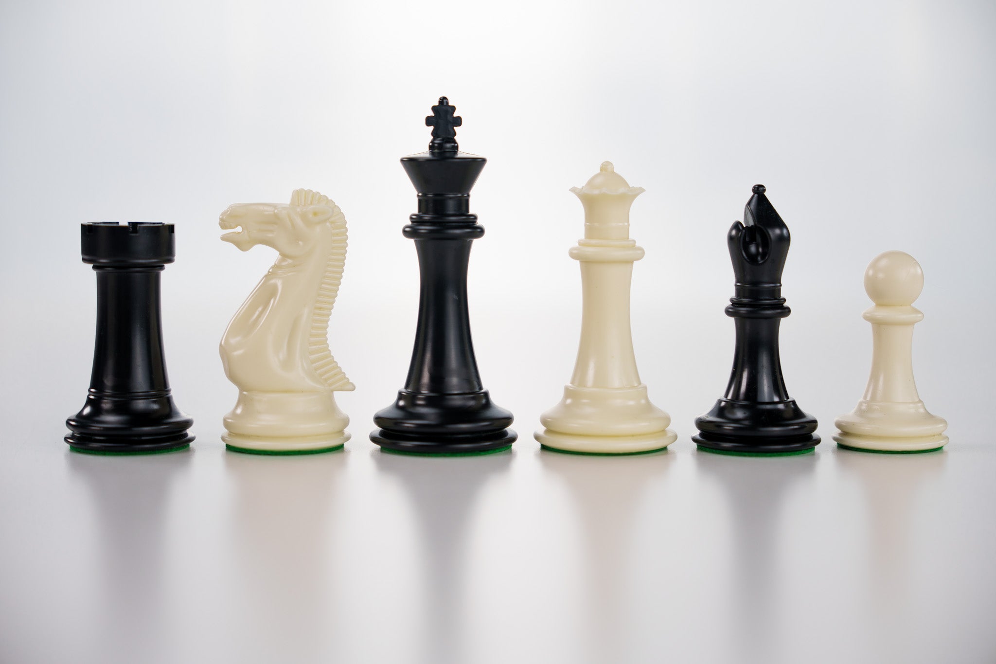 I read in the description for the 3 3/4" Executive Staunton II Chess Pieces, Black and White that the quality has.