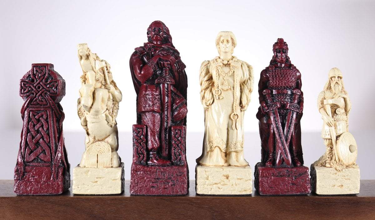 What material are the Celtic vs Viking chess pieces made of? Thank you.