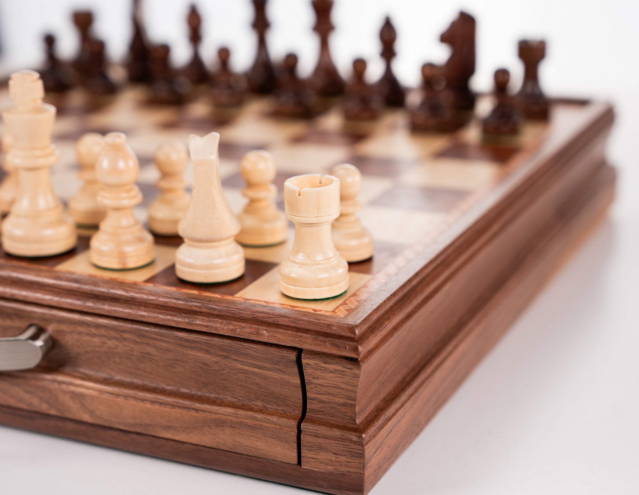 15" Wooden Chess and Checkers Set - Walnut Questions & Answers