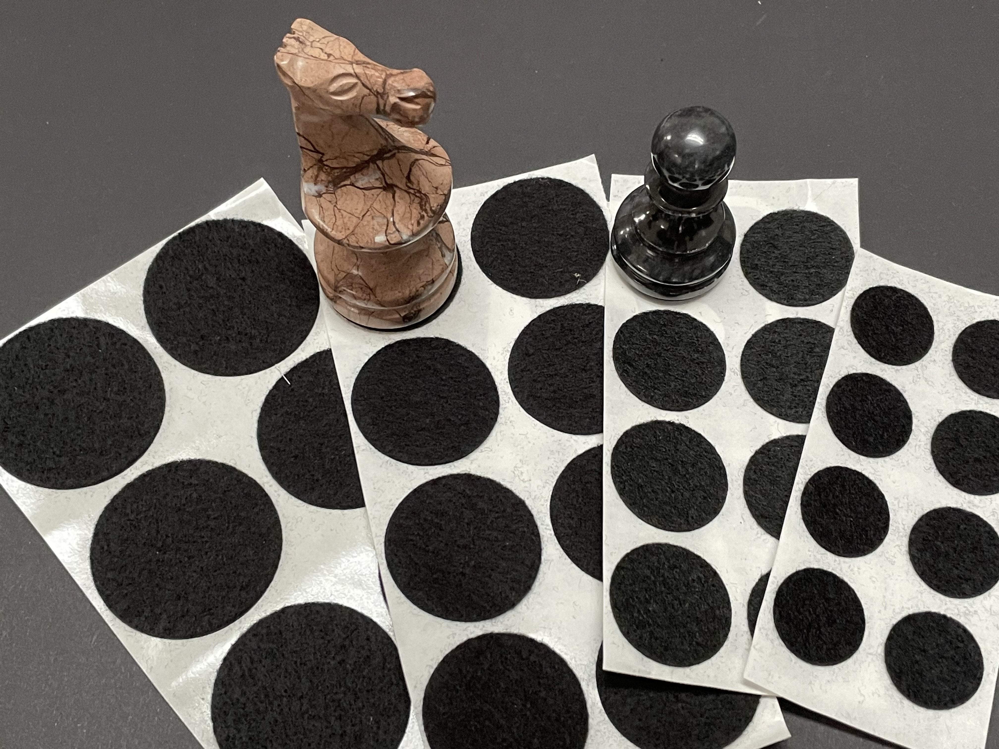 Single Felt Circles for Chess Pieces - Self-Stick in Black Questions & Answers