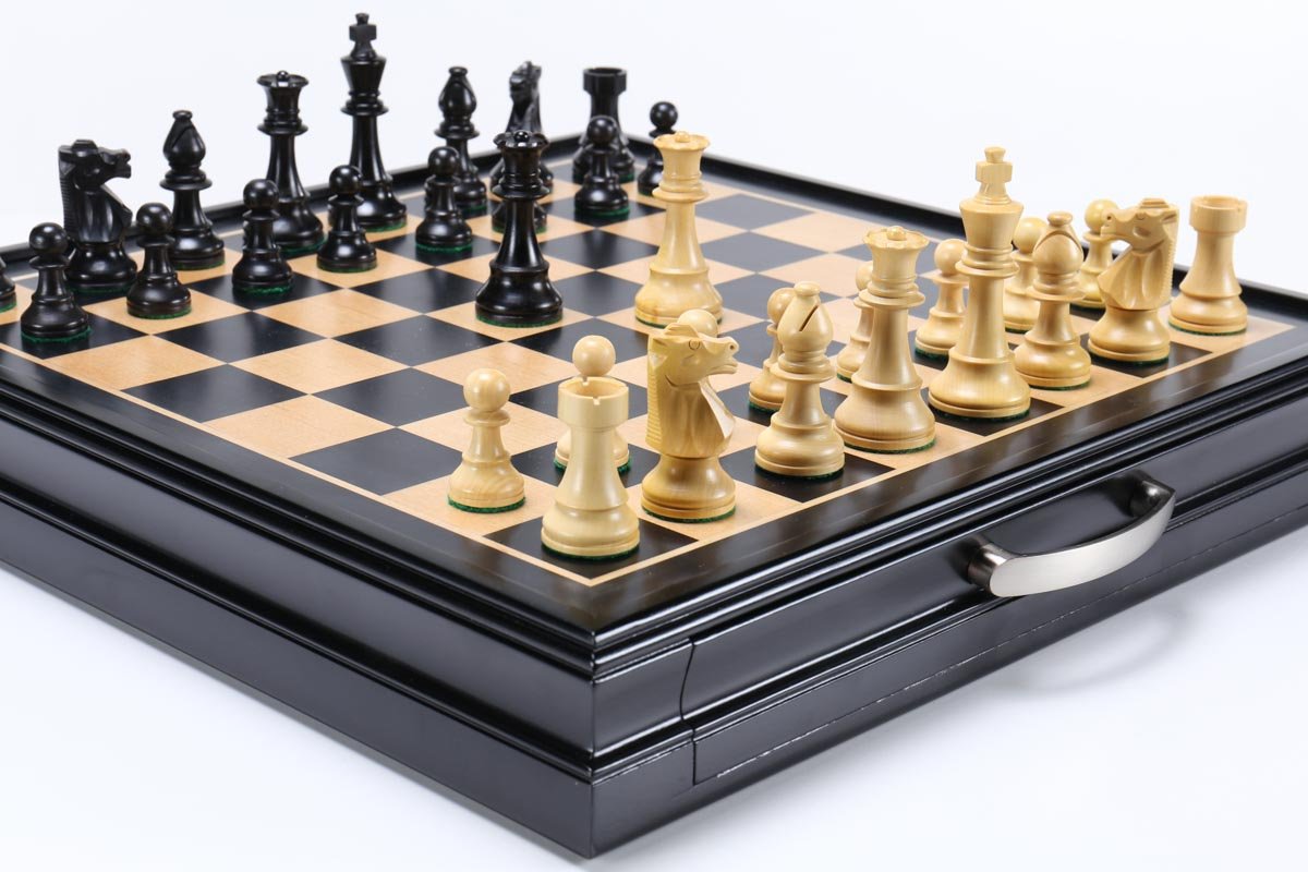Wooden Club Chess Set with Storage Drawer Cabinet Questions & Answers