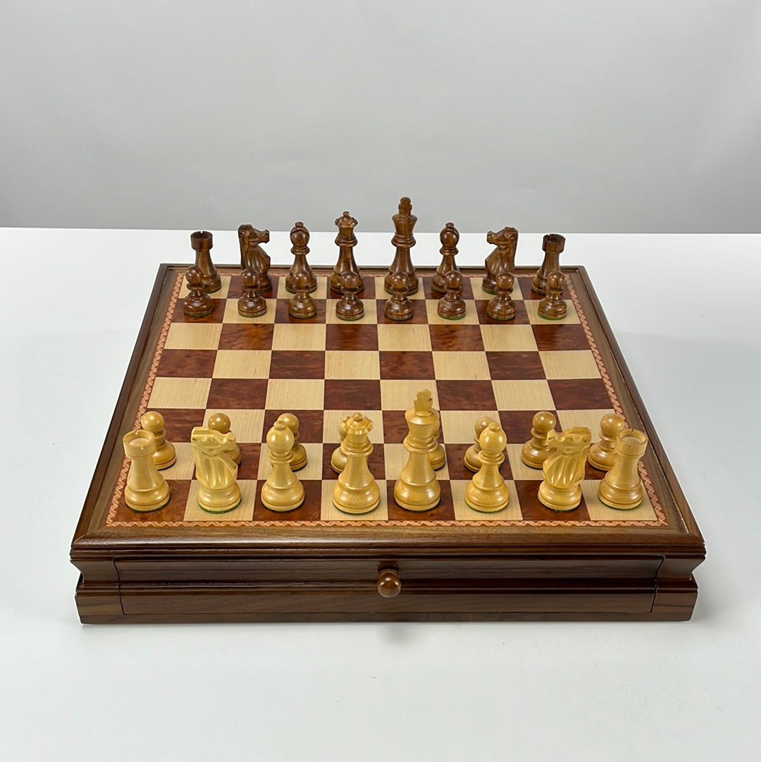 DEAL ITEM: 18” Walnut/Maple Chess Set Questions & Answers