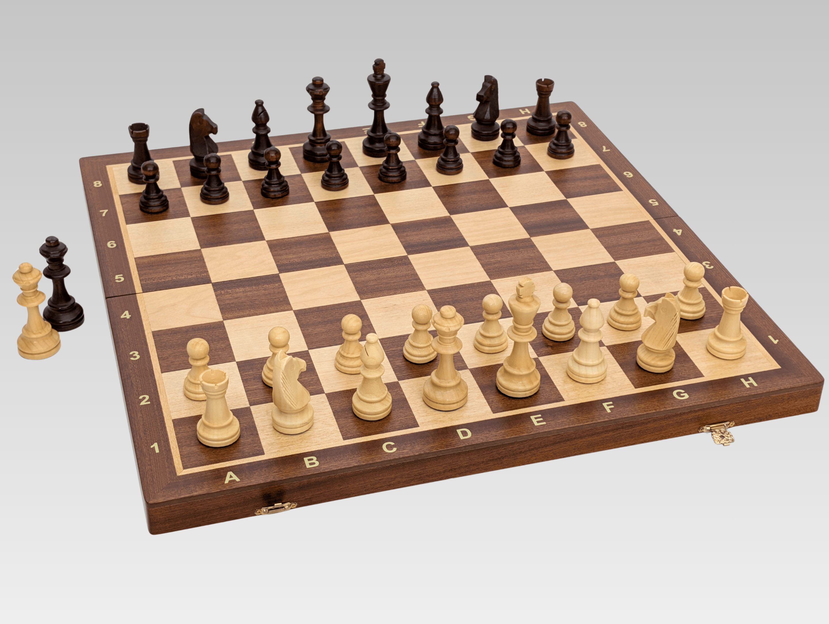 20.5" Folding Mahogany Maple Wooden Chess Set Questions & Answers