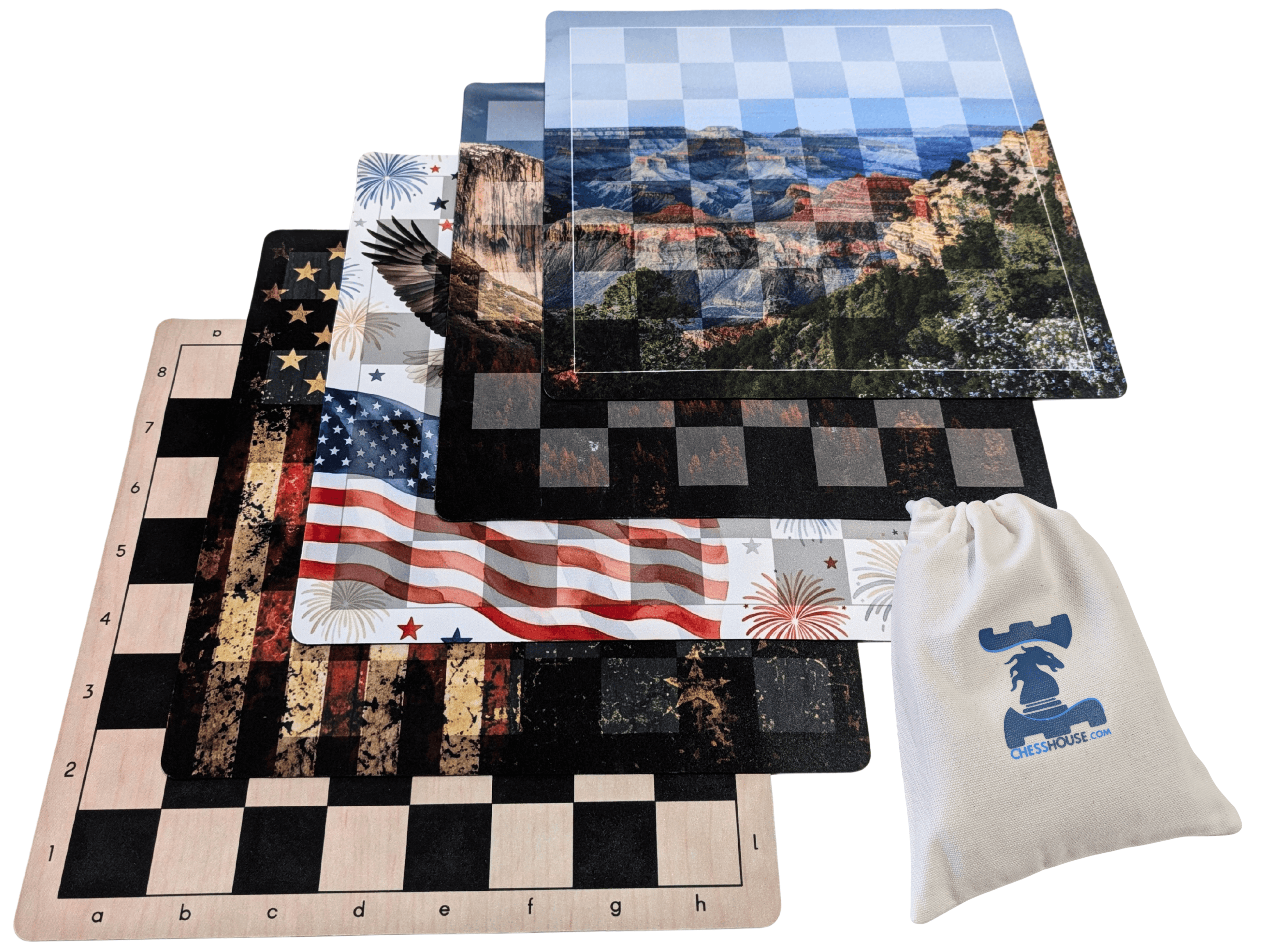 14" Travel Size Flex Pad Chess Set - Board - Chess-House