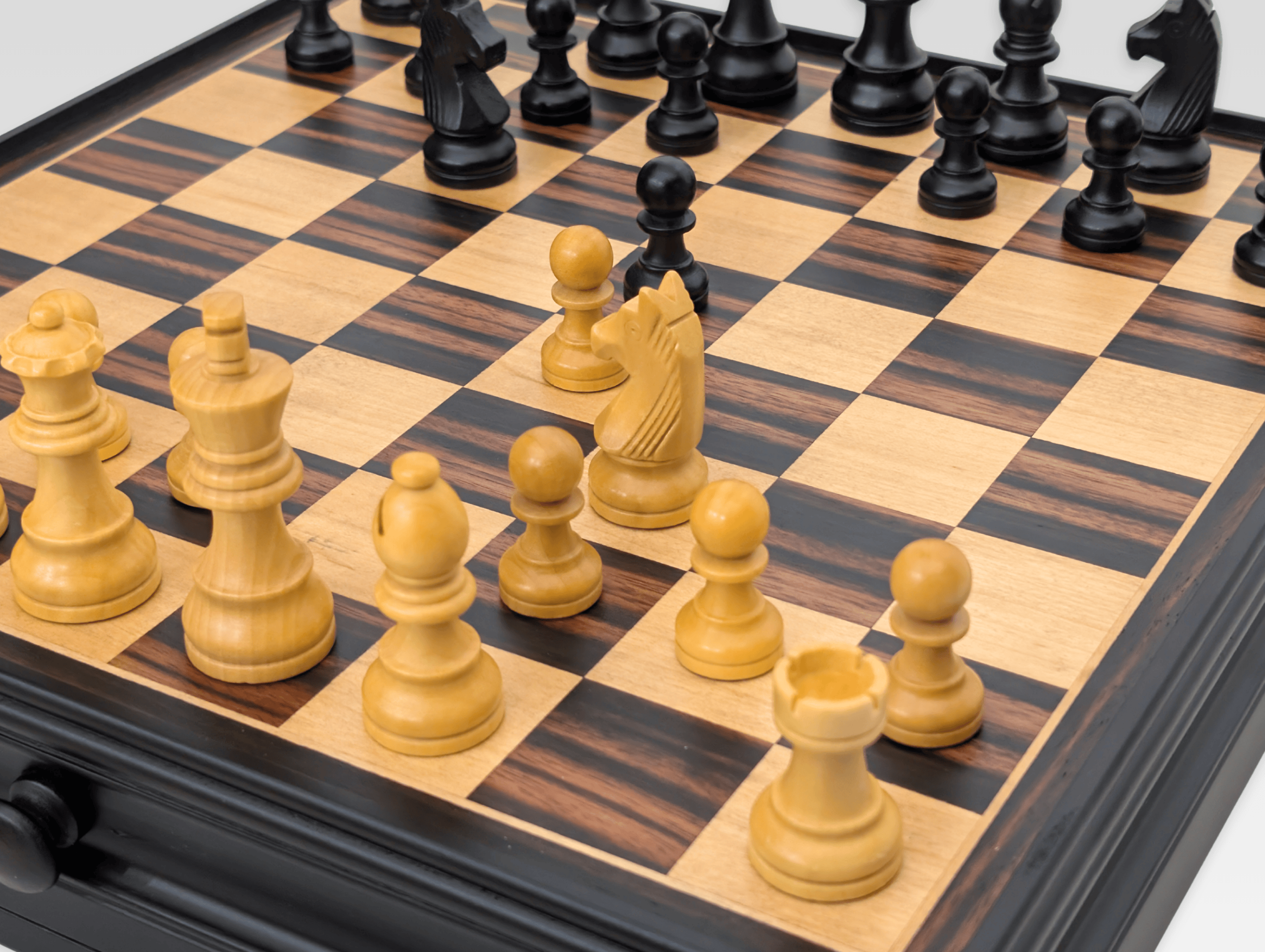 15" Magnetic Wooden Chess Storage Set with Drawer - Chess Set - Chess-House