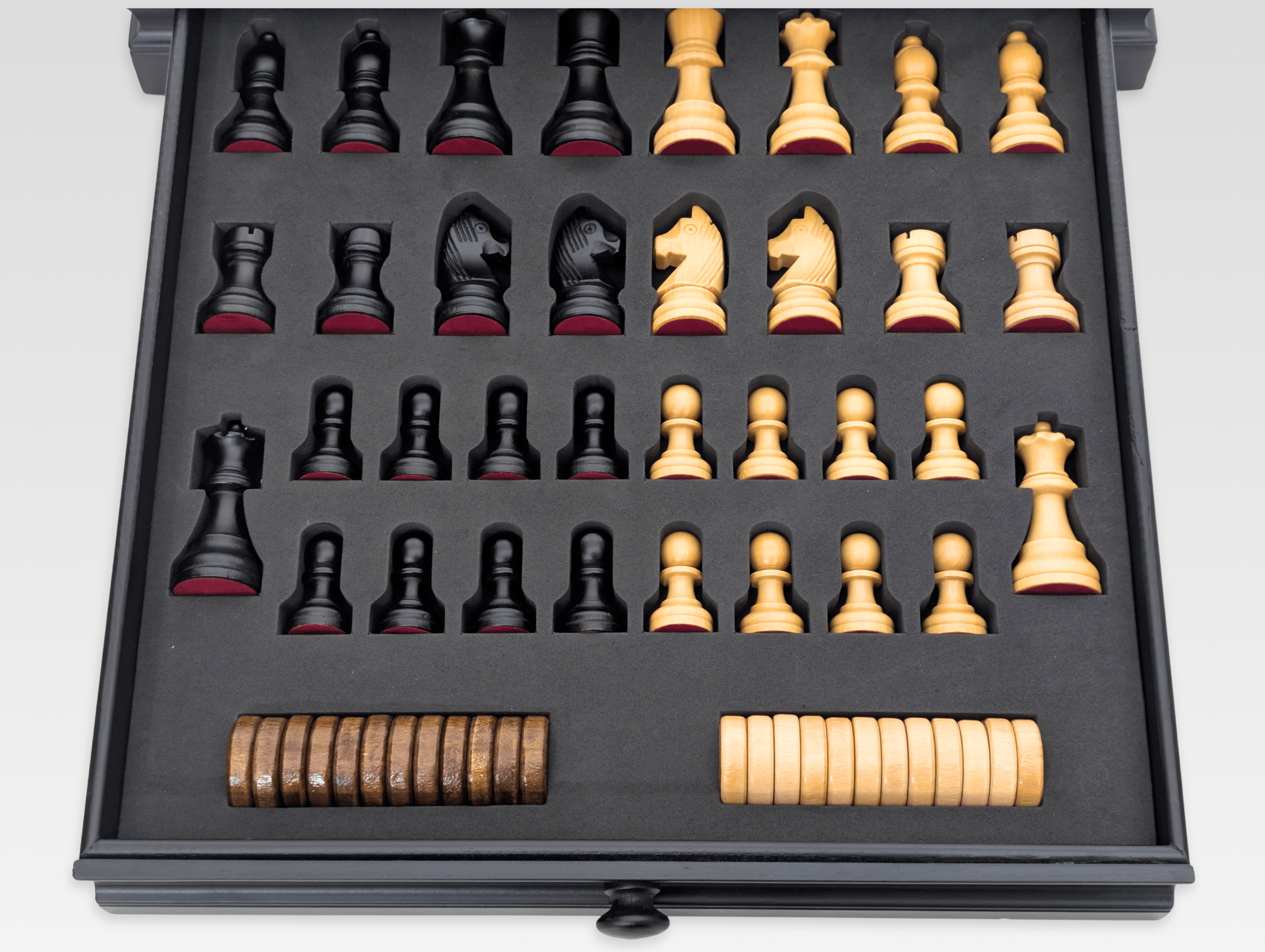 15" Magnetic Wooden Chess Storage Set with Drawer - Chess Set - Chess-House