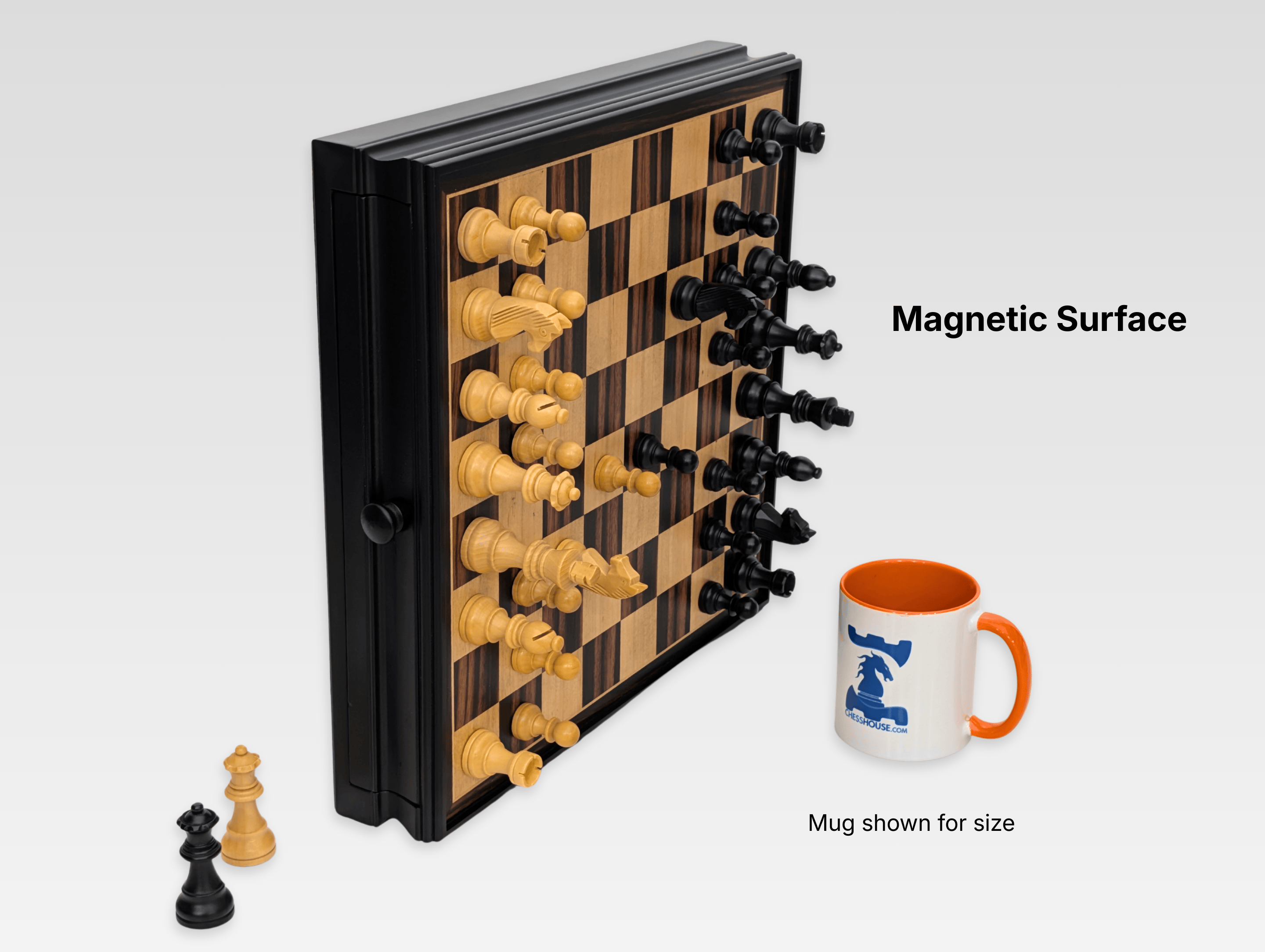 15" Magnetic Wooden Chess Storage Set with Drawer - Chess Set - Chess-House