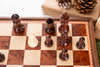 15" Wooden Chess and Checkers Set - Walnut - Chess Set - Chess-House