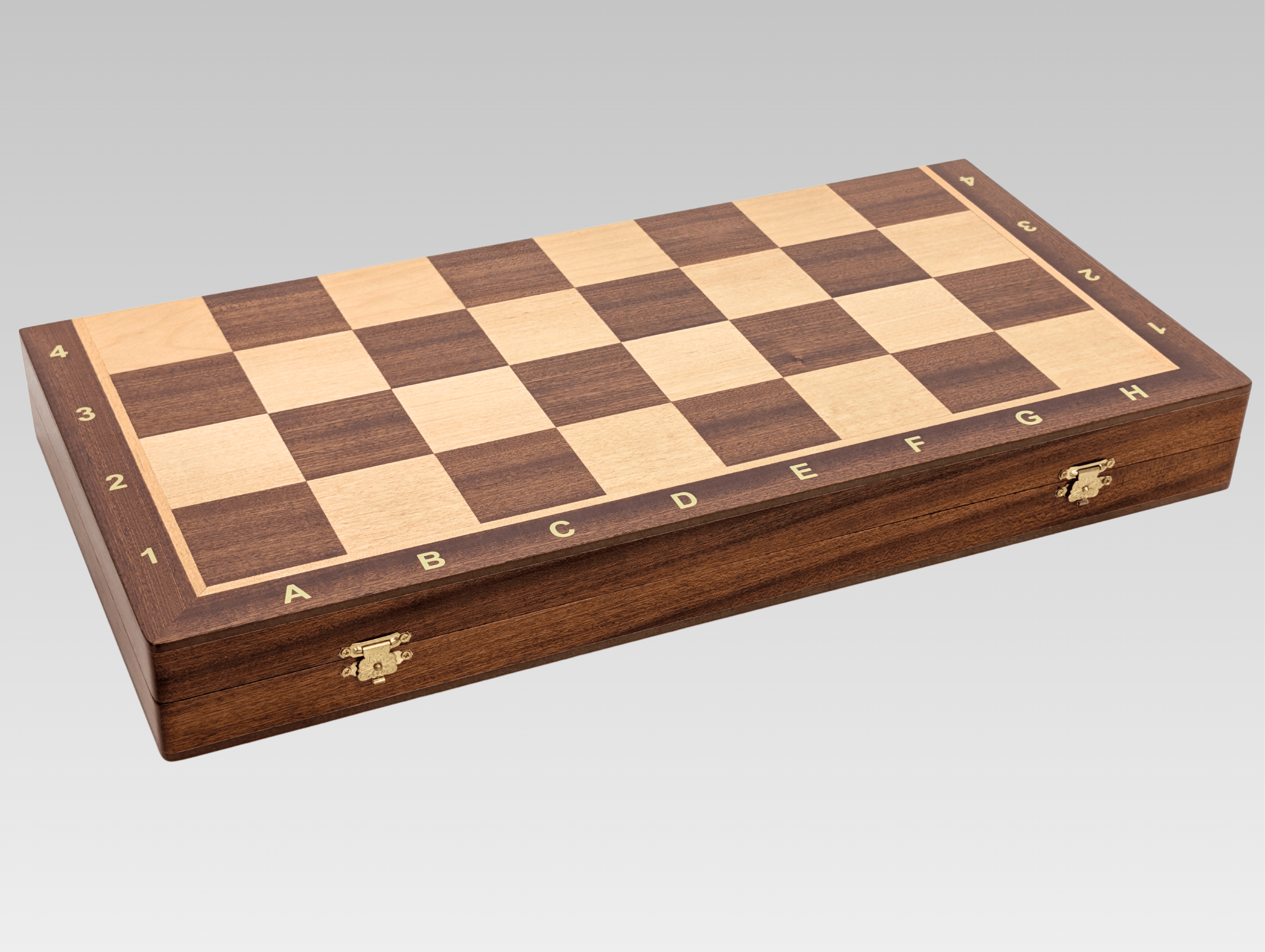 20.5" Folding Mahogany Maple Wooden Chess Set - Chess Set - Chess-House