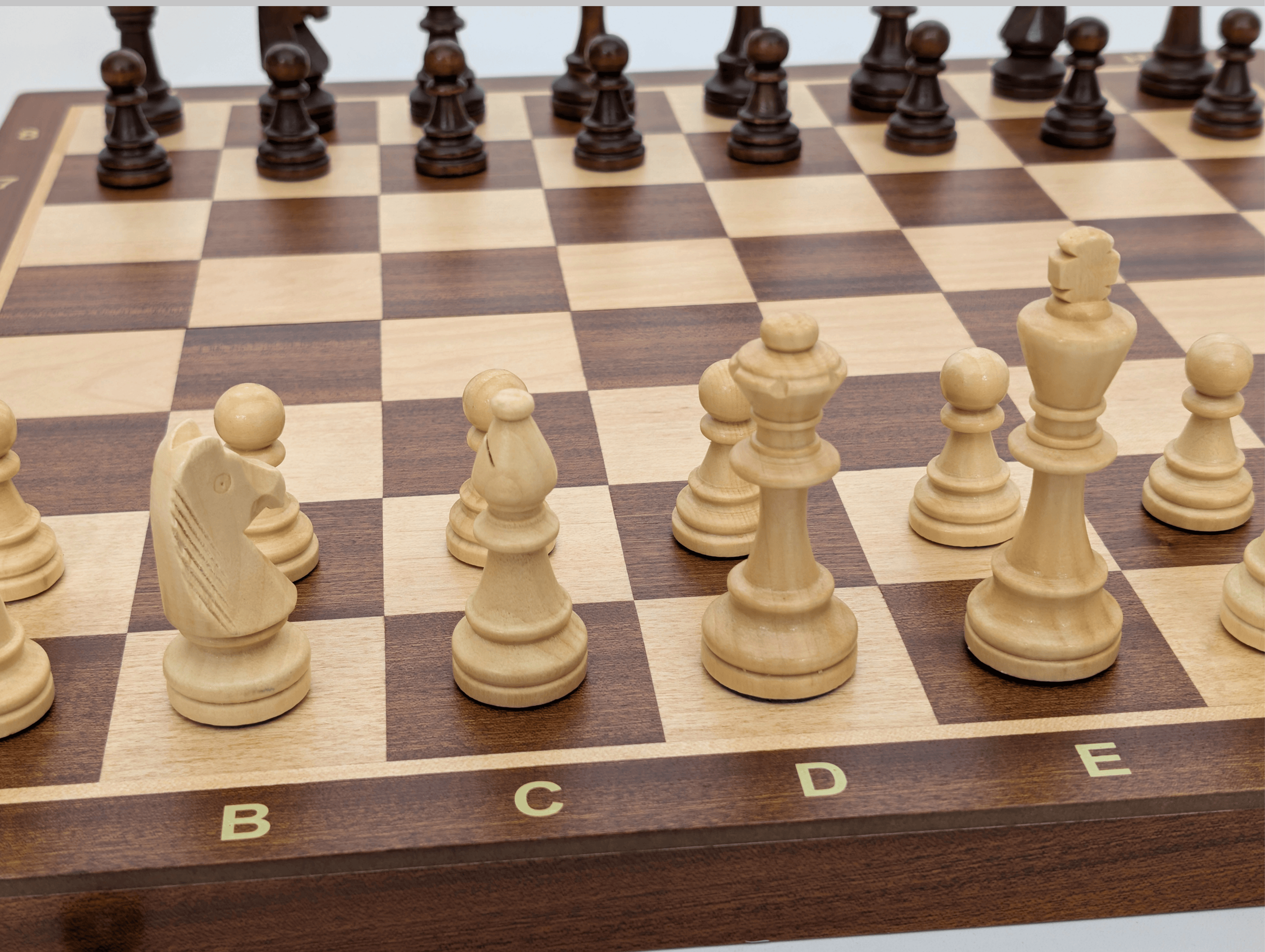 20.5" Folding Mahogany Maple Wooden Chess Set - Chess Set - Chess-House